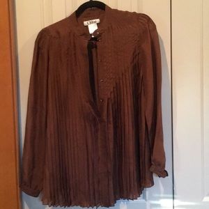 Size 38 brown Chloe sheer silk blouse